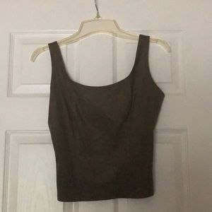 2 pc M tank S skirt Olive green microfiber